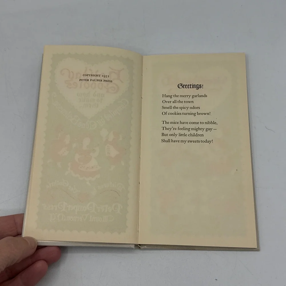 Peter Pauper Press Holiday Goodies Cookbook Blue 1952 Illustrated W/Box Vtg MCM